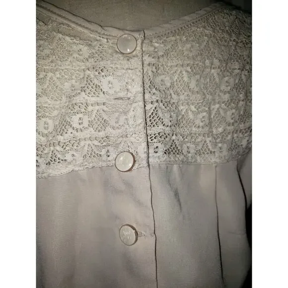 Forever 21 Lace & Tie Bow Belt Cream Jumpsuit Romper Women Size Medium M - Picture 9 of 11